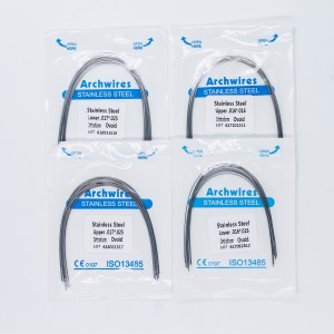 Arcuri otel Rectangulare  .016 x 022 Superioare ovoid -Set 10 buc